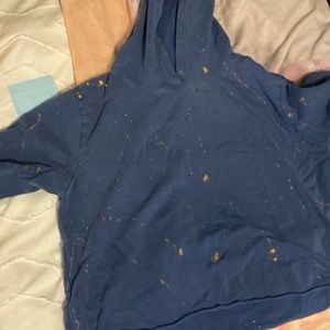 rock and candy size small cropped sweatshirt with gold paint splatter